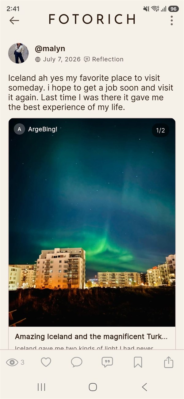 Fotorich reflection feature