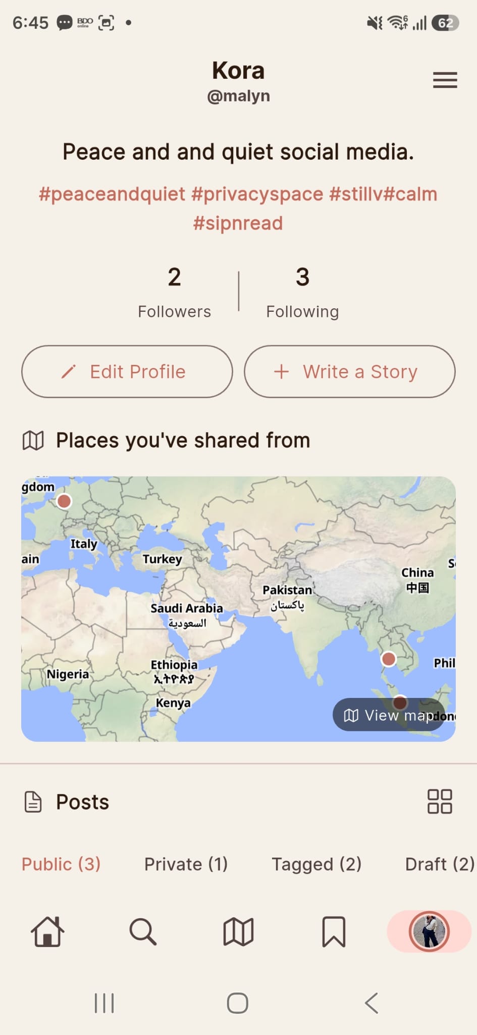 Fotorich profile screen